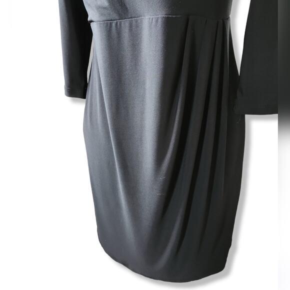 Chic USA-Made Tiana B. Black Dress: Zipper Shoulder, 3/4 Sleeves, Size Large - Picture 6 of 9